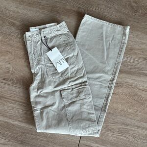 Zara Women’s Beige Cargo Pants New With Tags